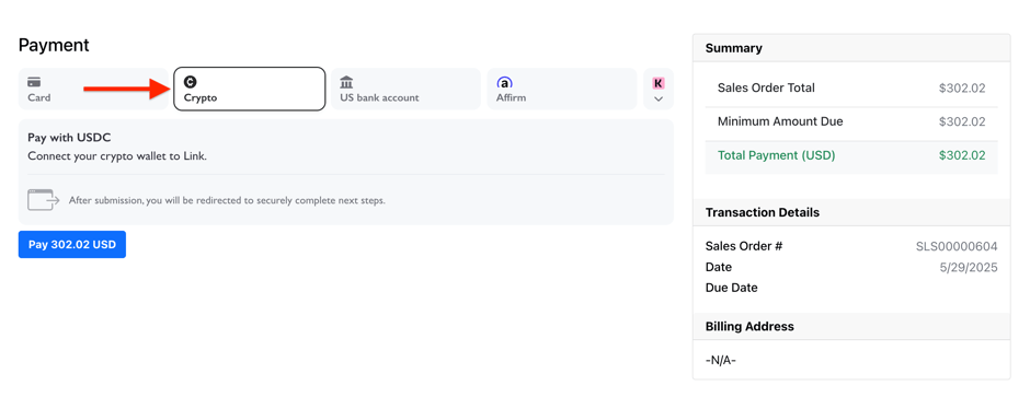 PayPack Payment Link with Crypto Payment Method-1